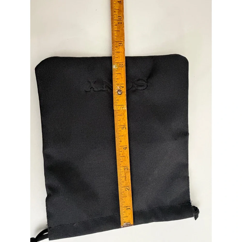 Sony Black Canvas Drawstring Pouch‎ Storage Bag for Headphones Cables 8.5x7 Inch